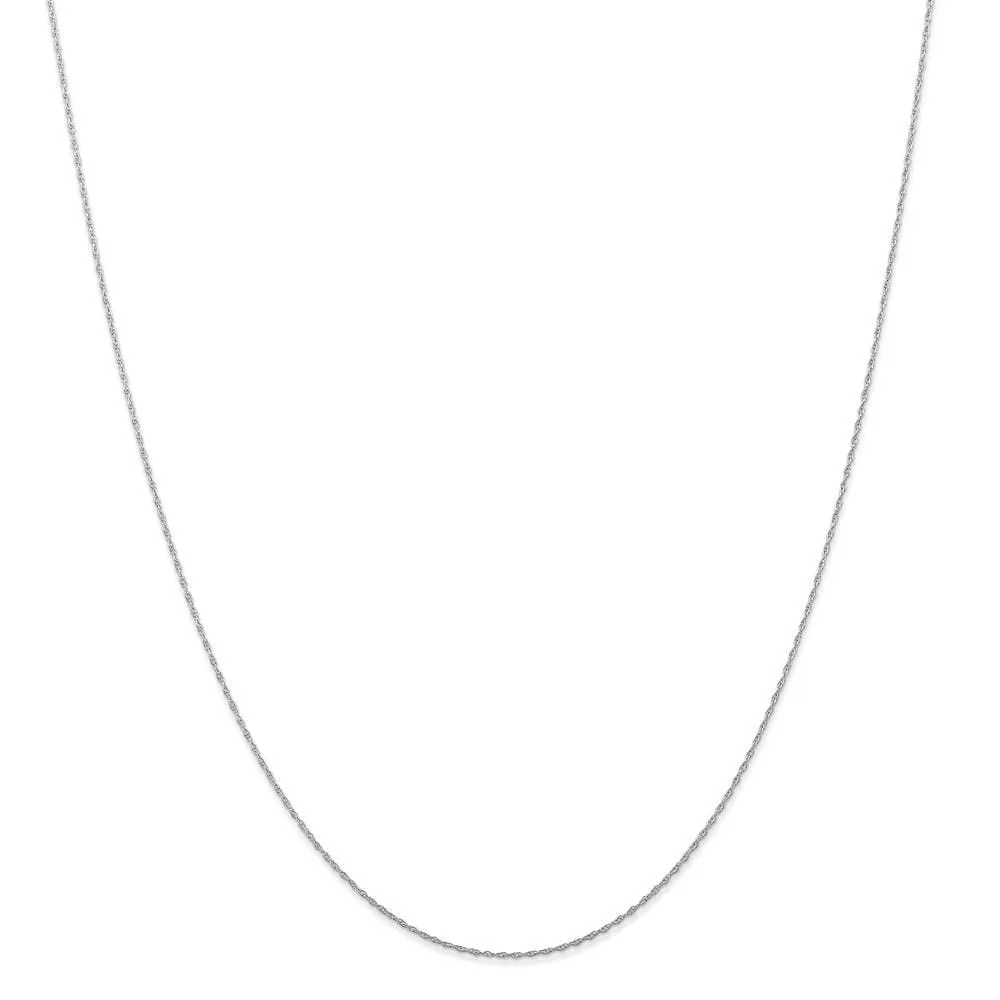14K White Gold 0.50mm Carded Cable Rope Chain