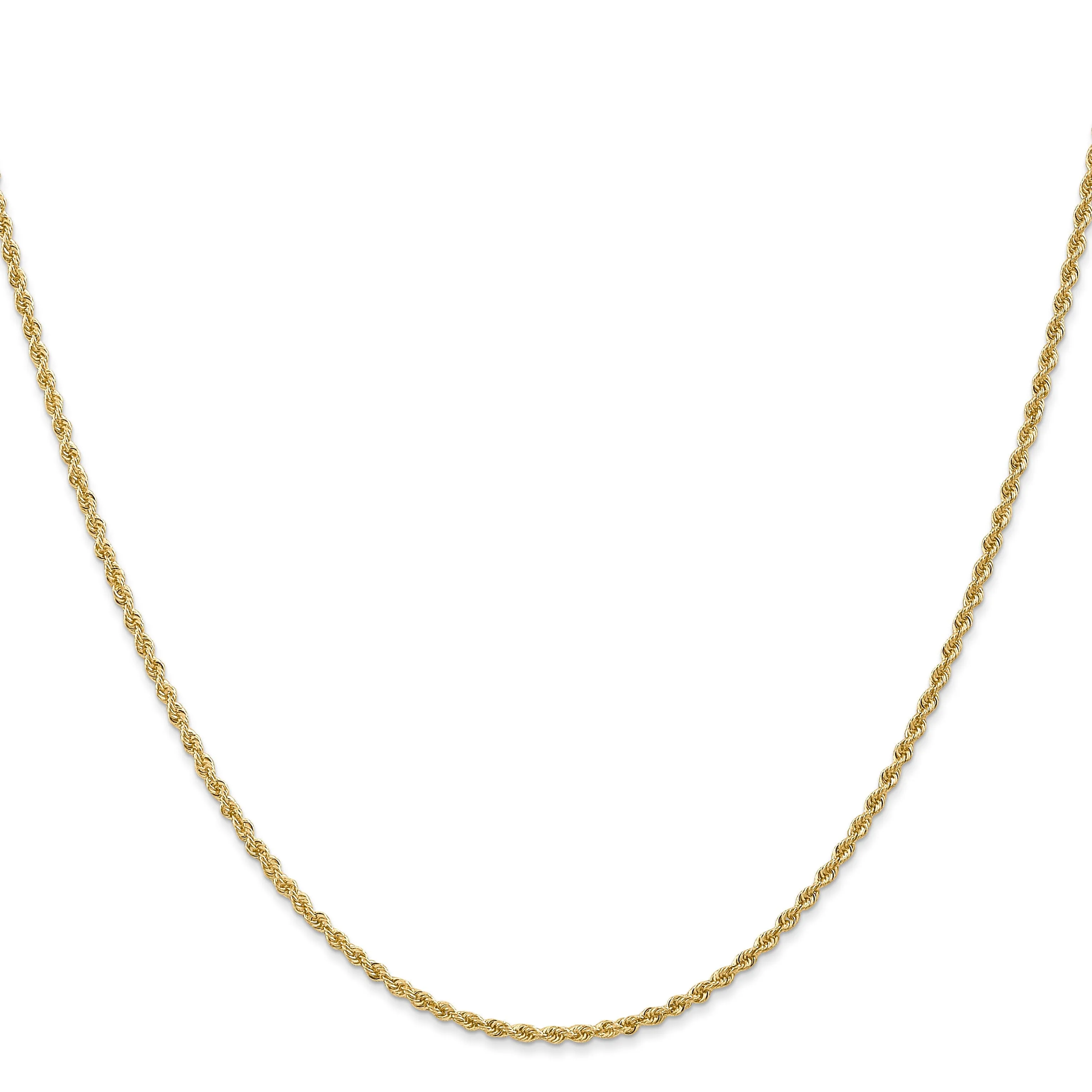 14k Yellow Gold 1.6mm Solid Rope
