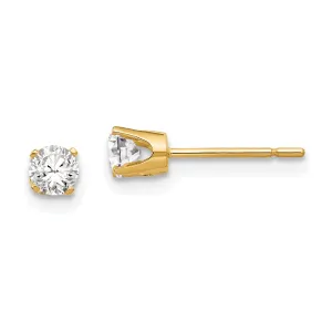 14k Yellow Gold Cubic Zirconia Stud Earrings