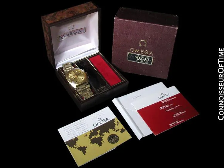 1970's Omega Vintage Mens Seamaster Chronograph - 14K Gold Plated & Stainless Steel