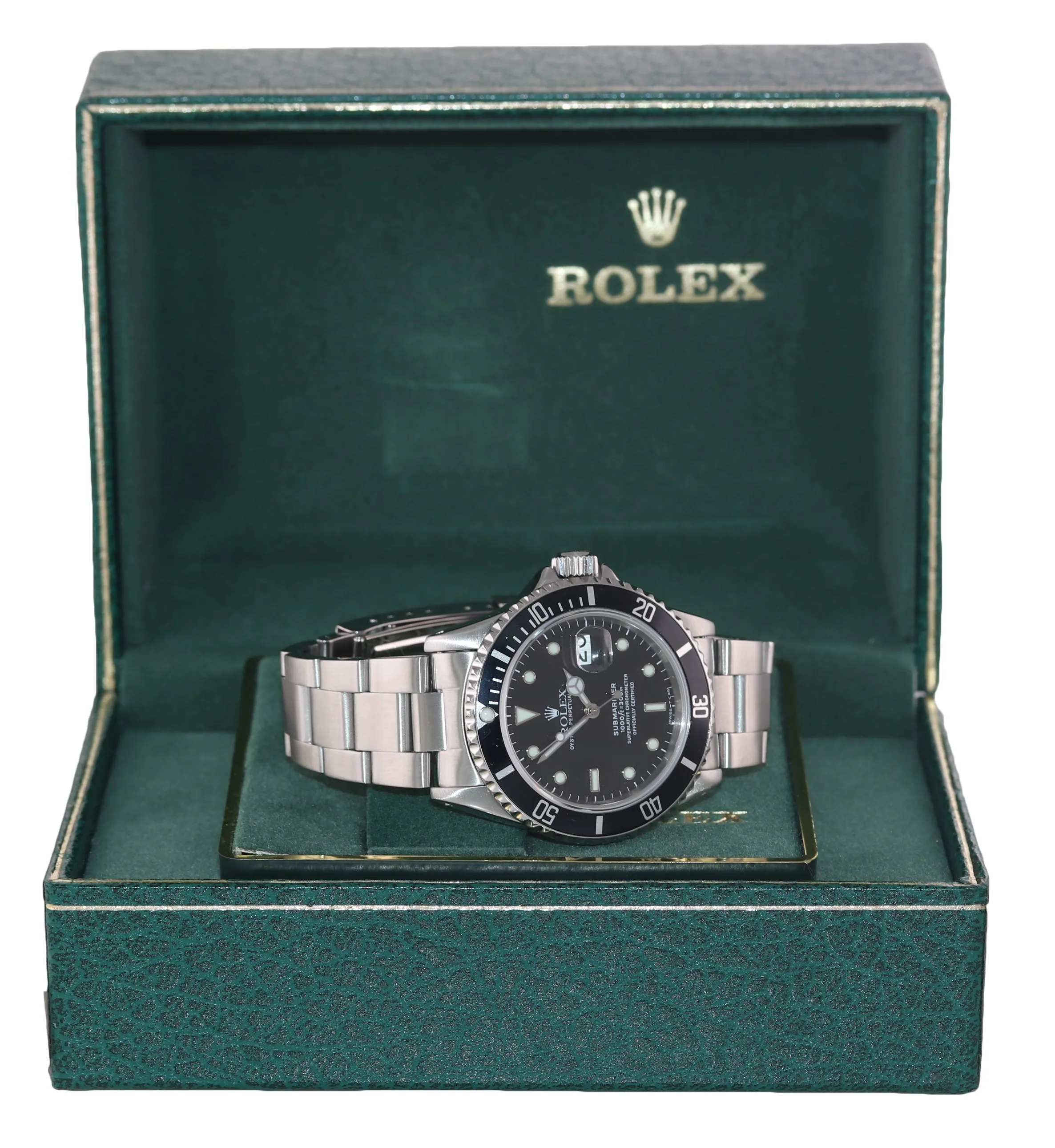 1982 Rolex Submariner Date 16800 Steel Black 40mm Dive Watch Box