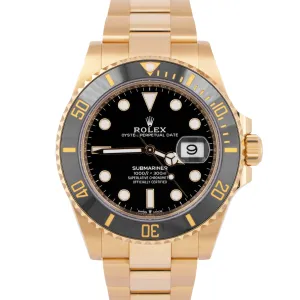 2023 NEW PAPERS Rolex Submariner Date 41mm 18K Gold Black Watch 126618 LN BOX