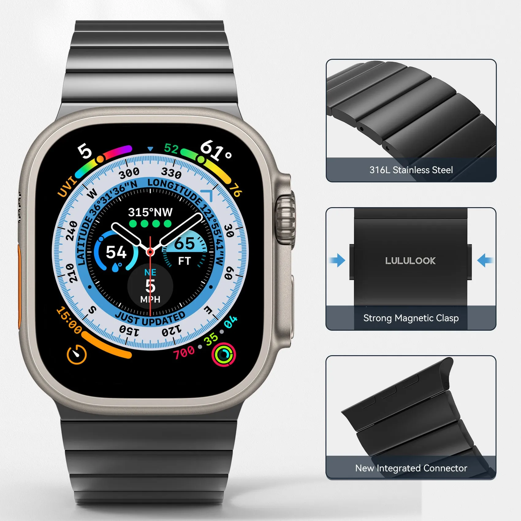 316L Stainless Steel Band with Magnetic Clasp