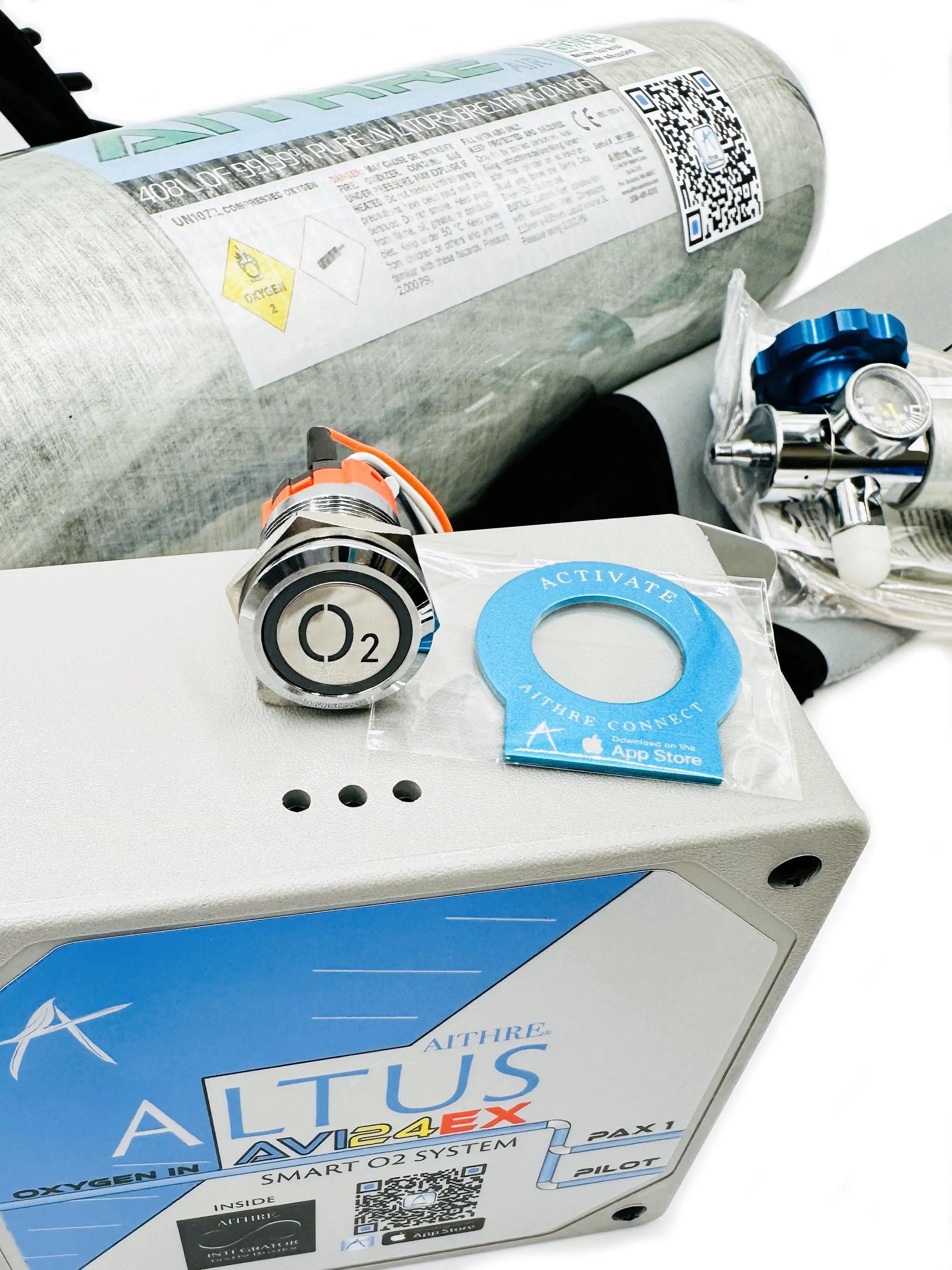 AVI24EX 2-Place Oxygen System with 408L Bottle