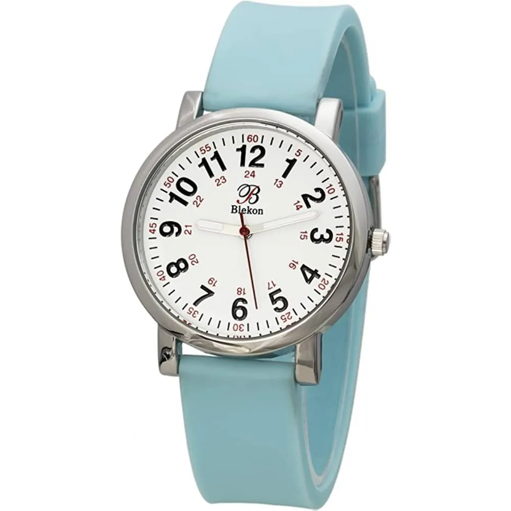 Blekon Original Nurse Watch for Medical Professionals and Students – Various Scrub Colors, Easy Read Dial, Military Time with Second Hand, Silicone Band, 3 ATM Water Resistant | Multiple Colors