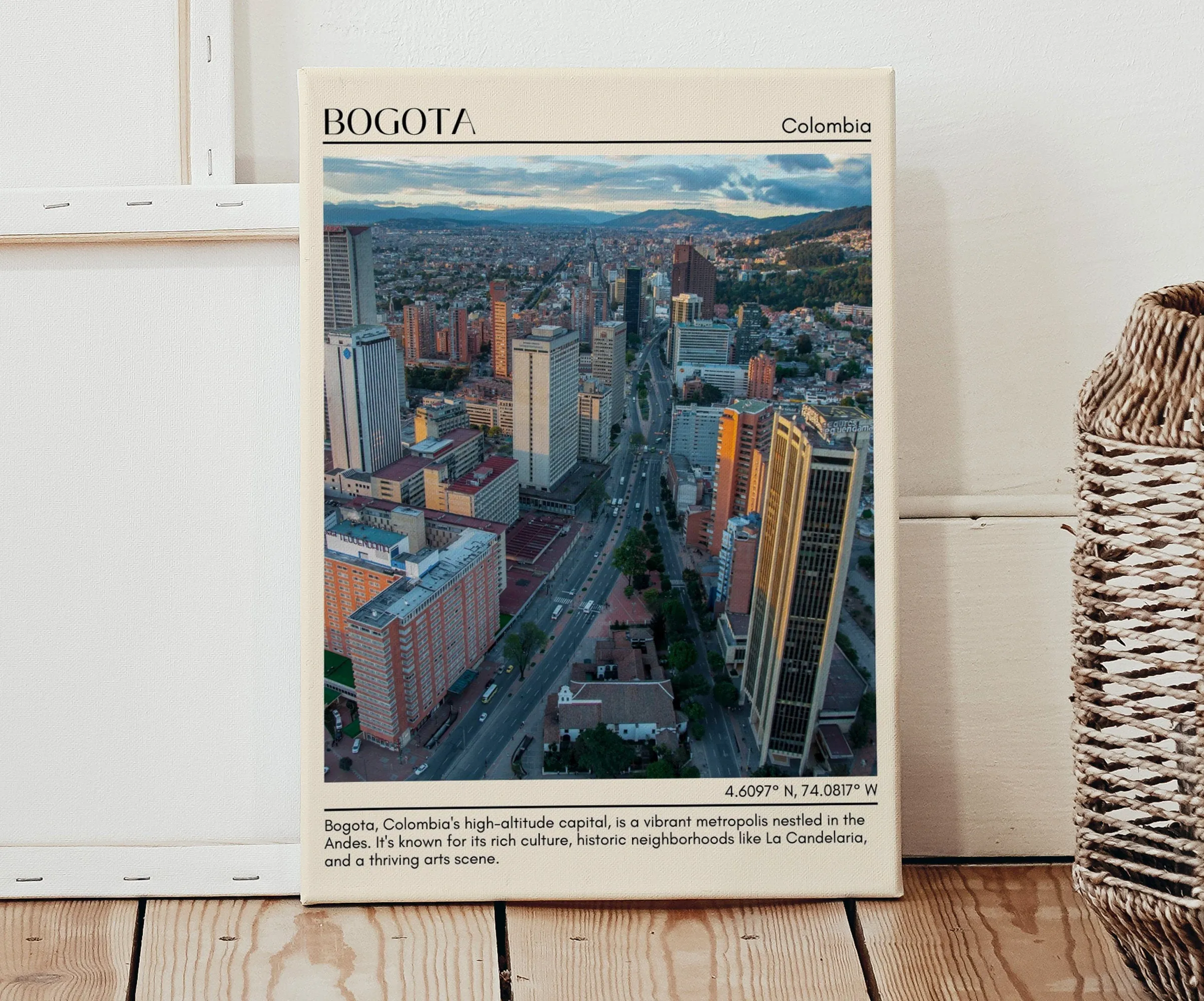 Bogota Minimal Wall Art, Colombia