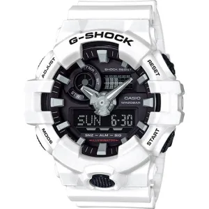 Casio G-Shock White Black Analog-Digital Mens Watch GA700-7A