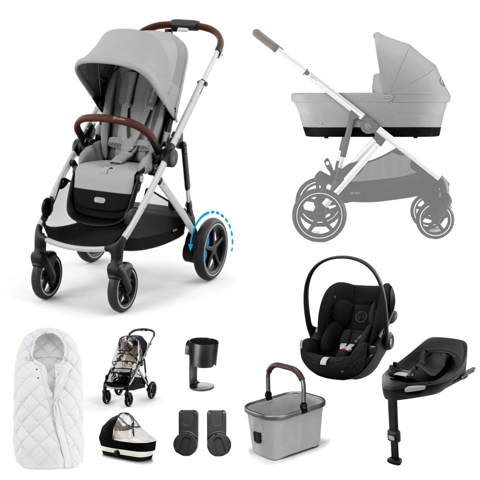 Cybex eGazelle S Luxury Bundle in Stone Grey