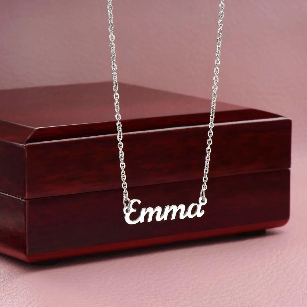 Daughter (Love Dad) Personalized Name Necklace, Stainless Steel