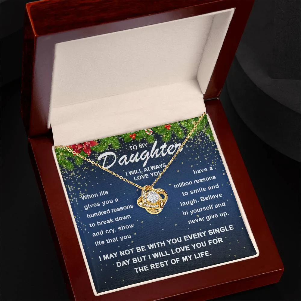 Daughter-Smile And Laugh Love Knot Necklace