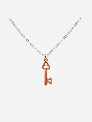 Fairtrade Rose Gold Key Pendant Necklace | 9ct