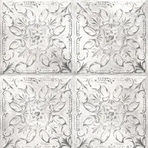 Hoffman Fabrics McKenna Ryan Vintage Farmhouse Off White Tin Tiles Cotton Fabric MRD15-289-Off-White