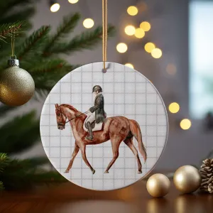Horse Ornament: Classic Equestrian Rider on Brown Racehorse, Perfect for Tree Decor, Unique Gift for Horse Lovers! | Horse   Whiskey Collection