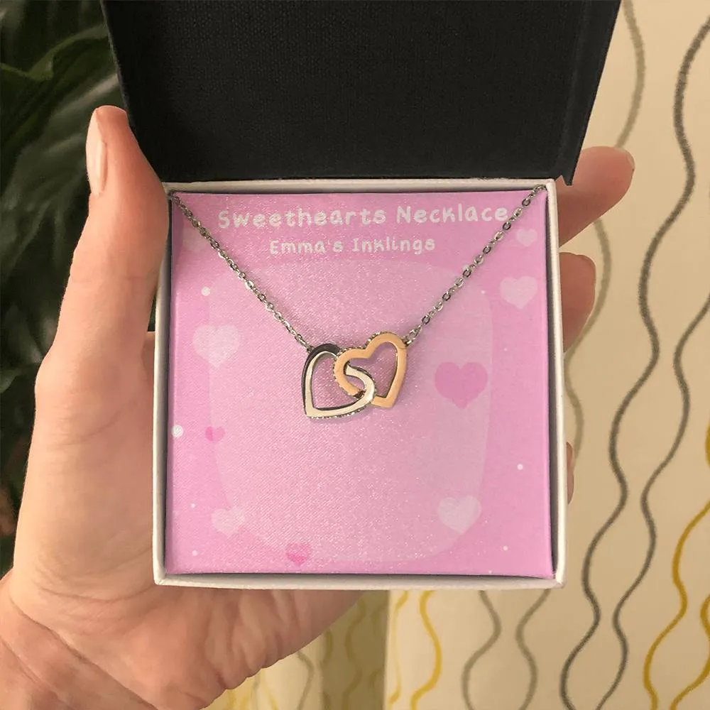 Interlocking Sweethearts Necklace (With Message Card)
