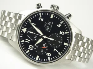 IWC Pilot's watch Chronograph black IW377710 Genuine goods Mens 183406421