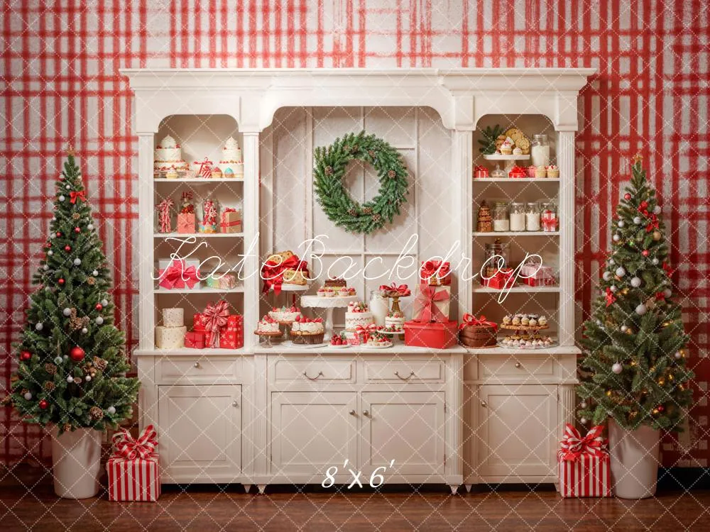 Kate Christmas Vintage White Sweet Kitchen Backdrop Designed by Emetselch