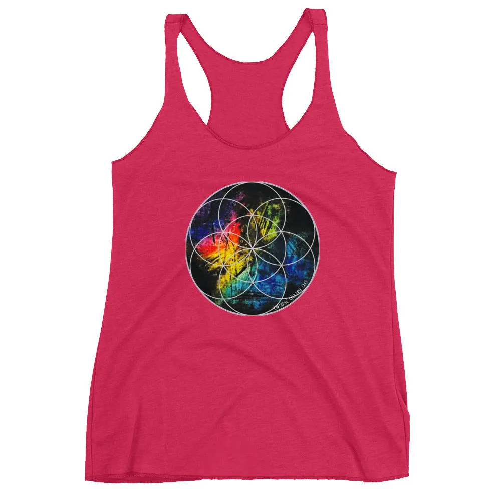 Labradorite Seed of Life Women's Racerback Tank