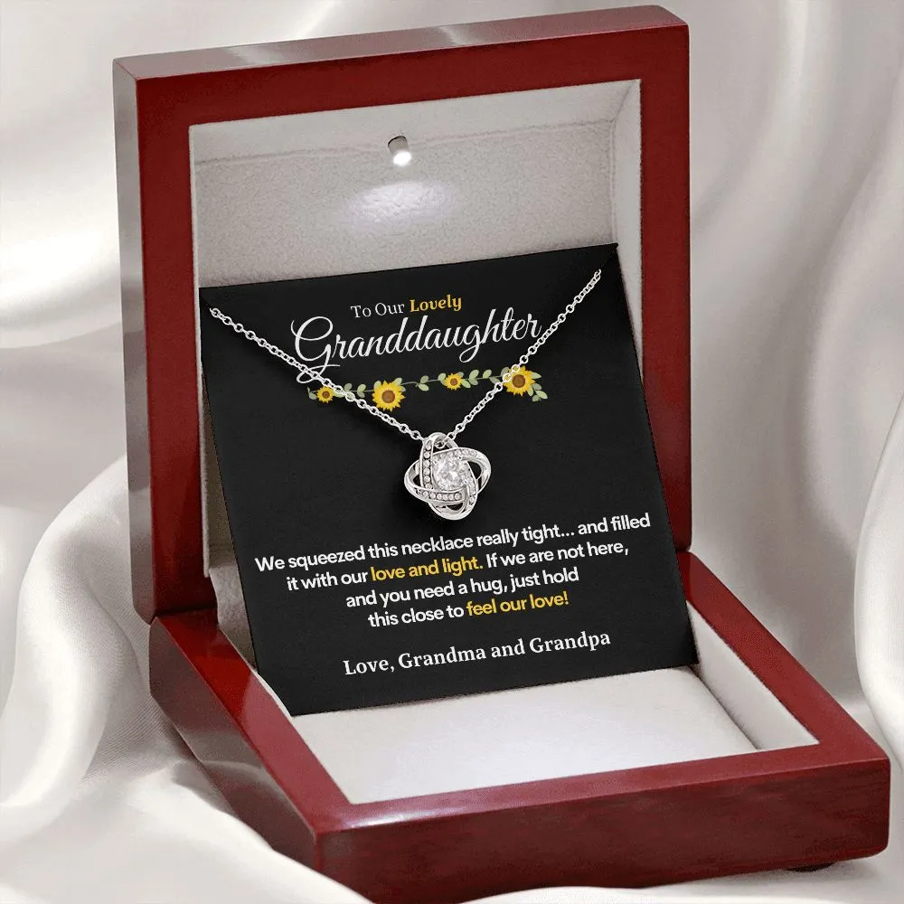 Lovely Granddaughter (Grandma and Grandpa) | 14k White Gold Necklace