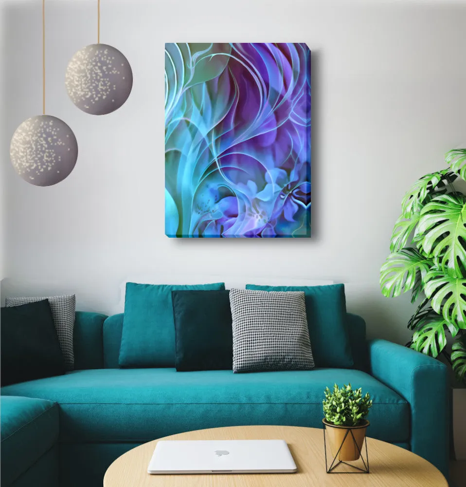 Modern Abstract Art Print in Purples and Blues, Contemporary Artwork Home Decor - "Natural Flow"
