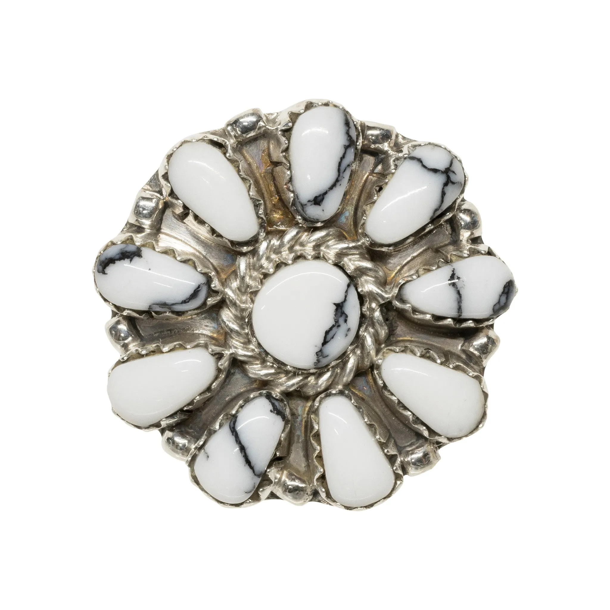 Navajo White Buffalo Turquoise Ring