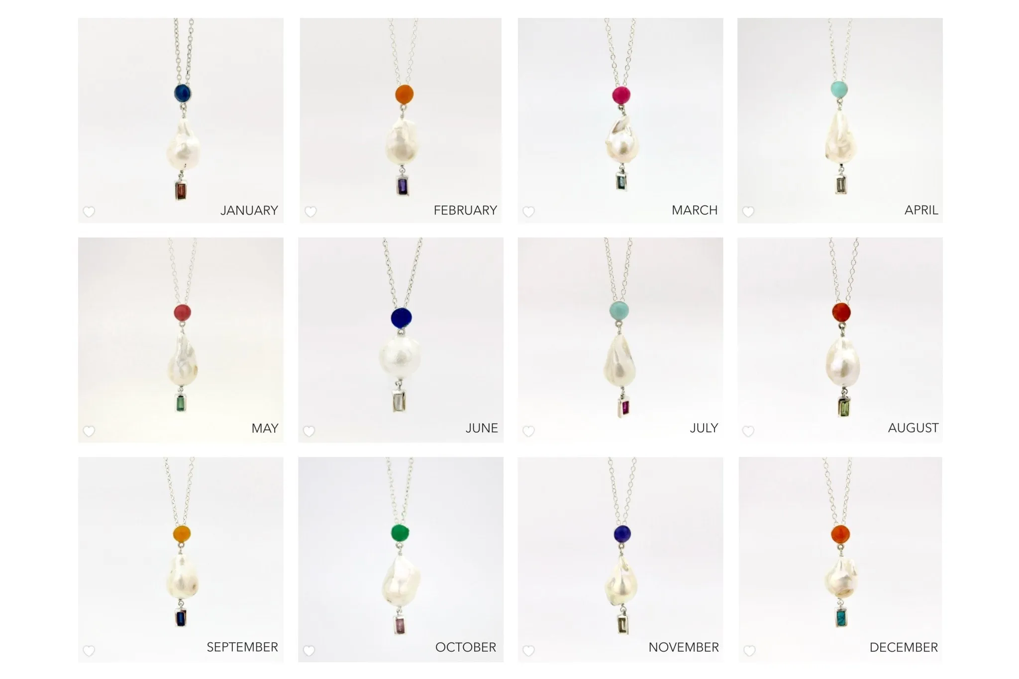 October (baroque pearl birthstone necklace)