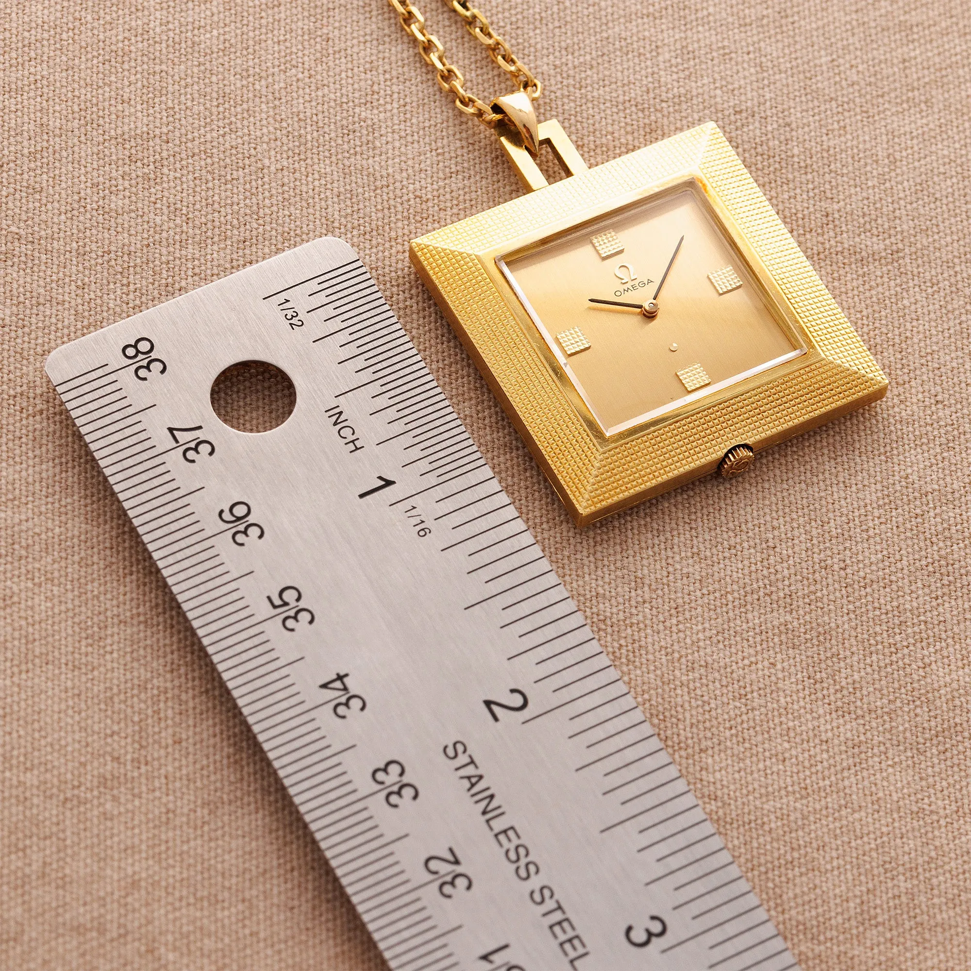 Omega Yellow Gold Square Pocket Watch Ref. 1715
