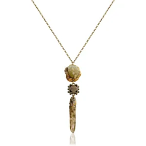 One-Of-A-Kind Triple Tier Quartz Pendant