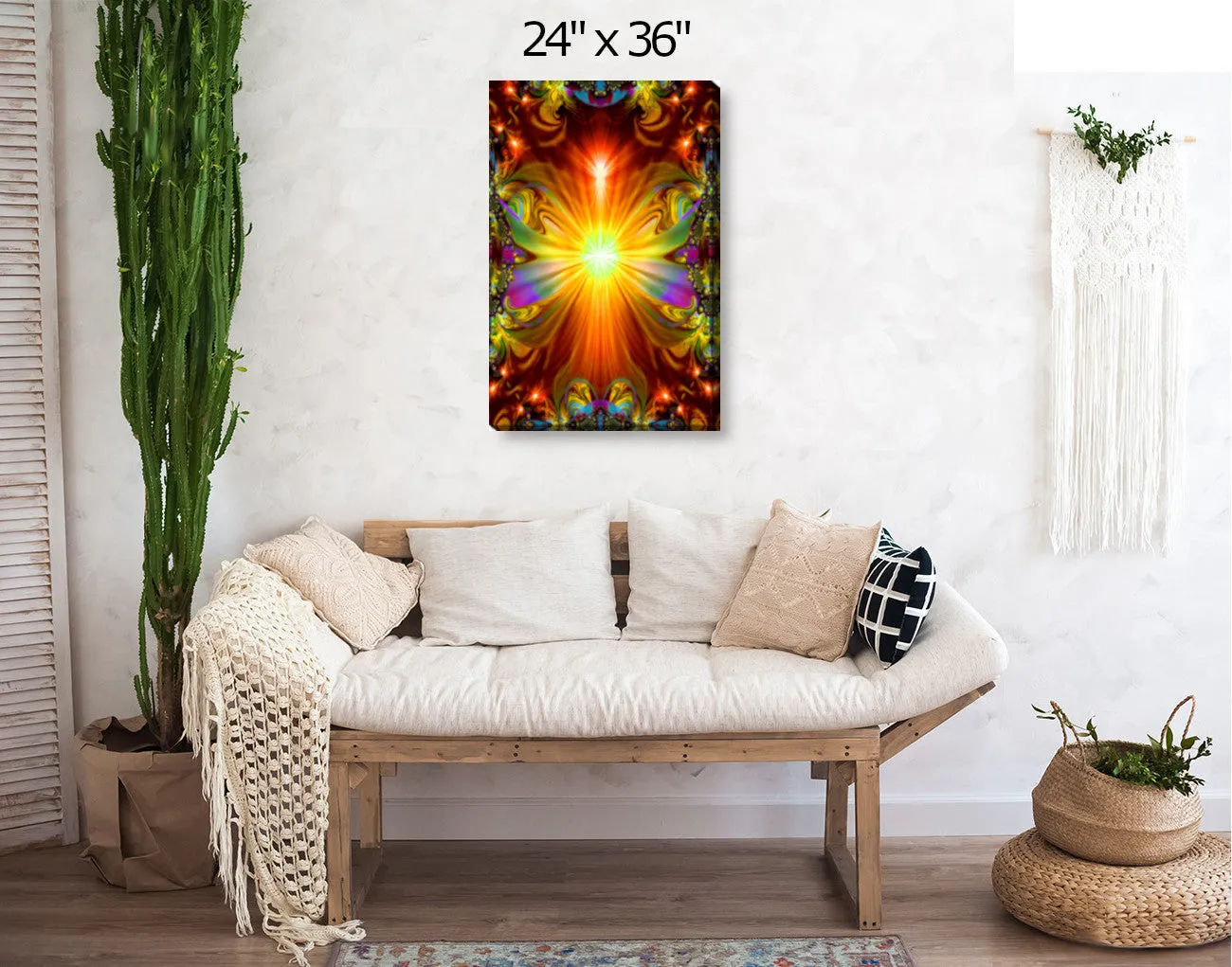 Psychedelic Wall Art Stretched Canvas Print, New Age, Higher Self - "Light Being"