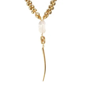 Quartz infinity knot necklace