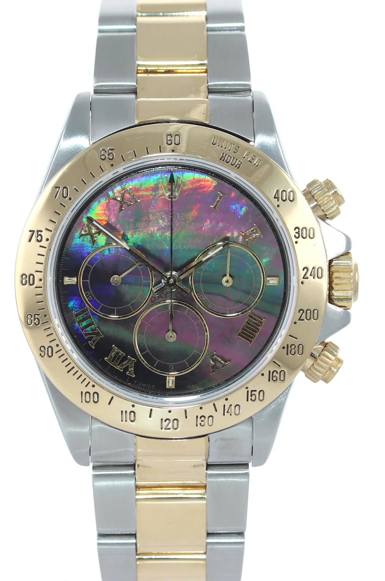 Rolex Daytona 16523 Zenith Two Tone 18 Yellow Gold Steel MOP Dial Watch Box