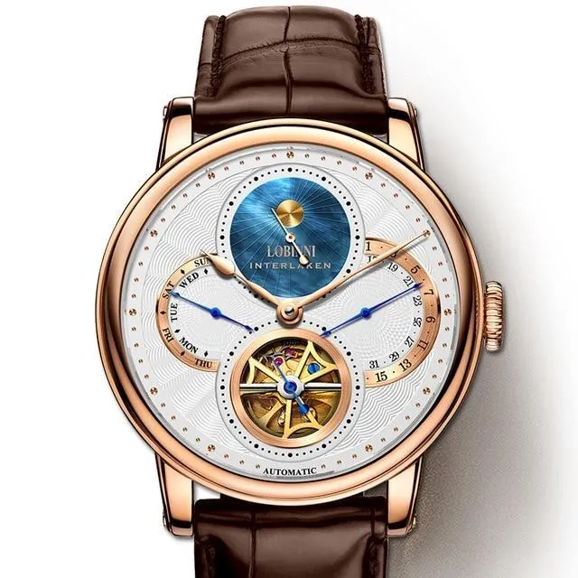 Rome dial Automatic gear Mechanical Leather Cost wrist watch