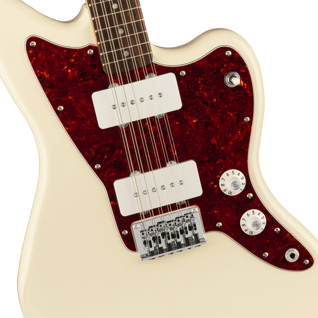 Squier Paranormal Jazzmaster XII, Laurel Fingerboard, Tortoiseshell Pickguard, Olympic White
