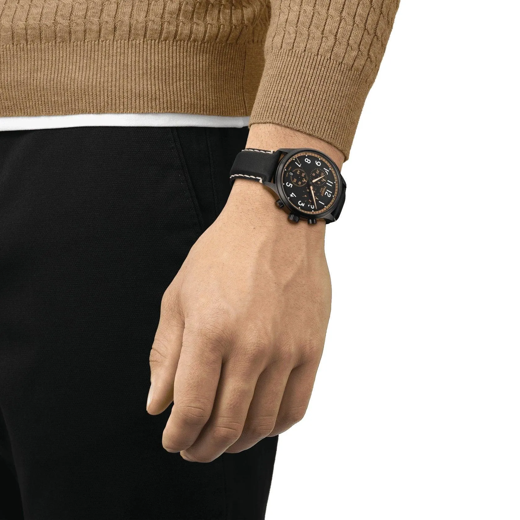 Tissot Chrono XL Vintage 45mm Black Quartz Watch Steel Finish Pvd Black T116.617.36.052.02