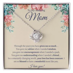 To My Amazing Mom - Love Knot Necklace