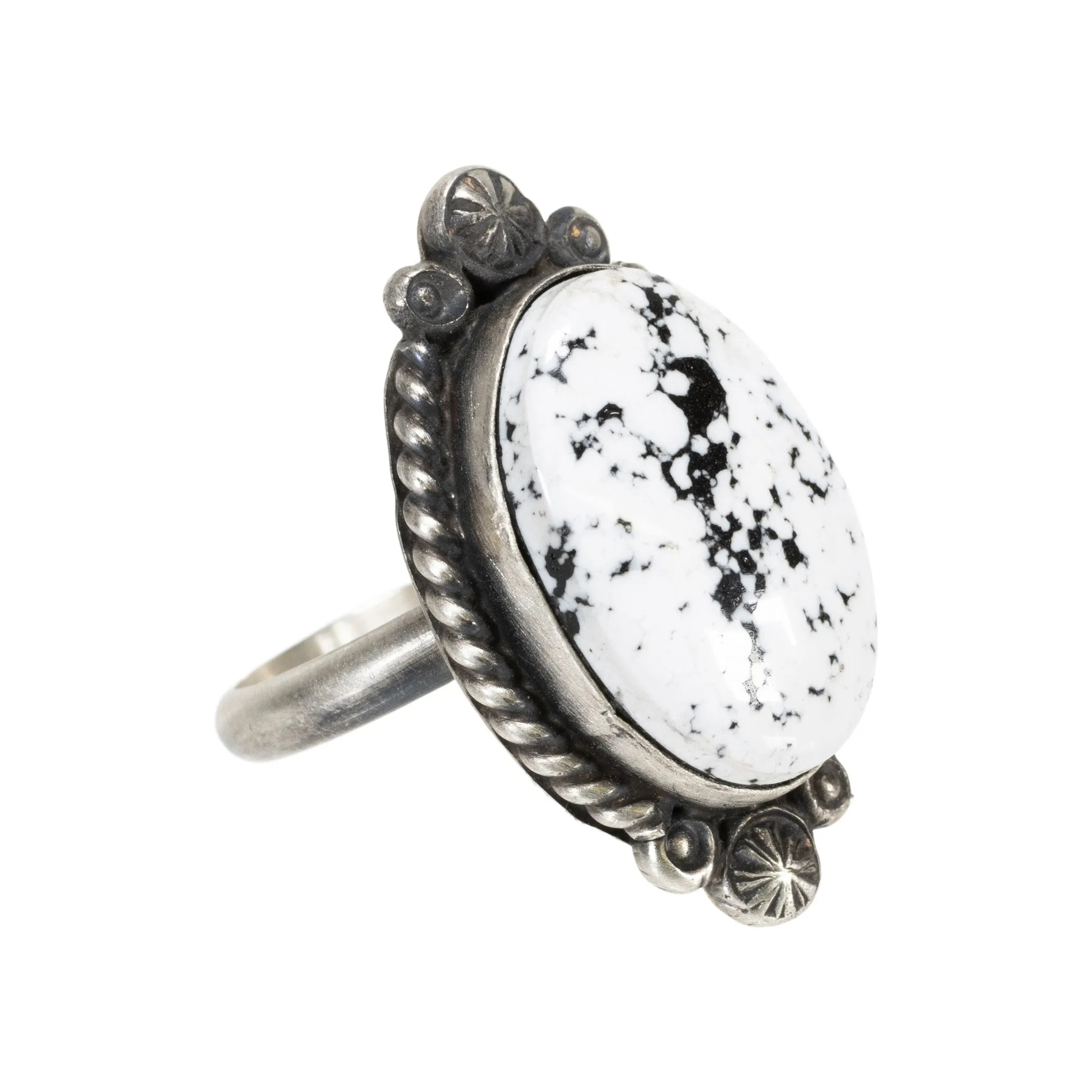 White Buffalo Turquoise Ring